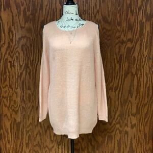 Bongo Peach Knit Sweater XL Lightweight Slouchy Soft Crewneck Cozy
